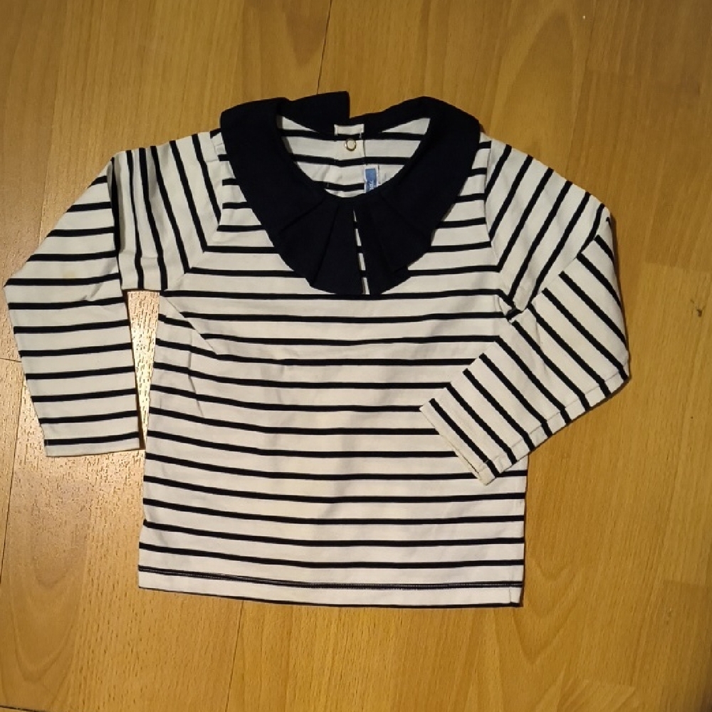 Jacadi | Navy and White Striped Long Sleeve Tee